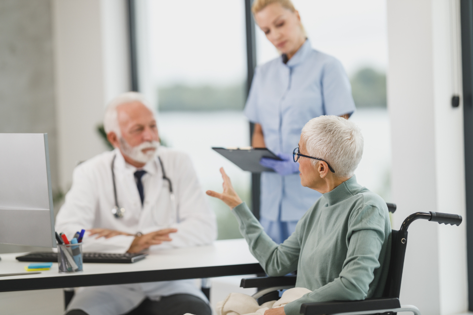 Doctor in conversation with a patient